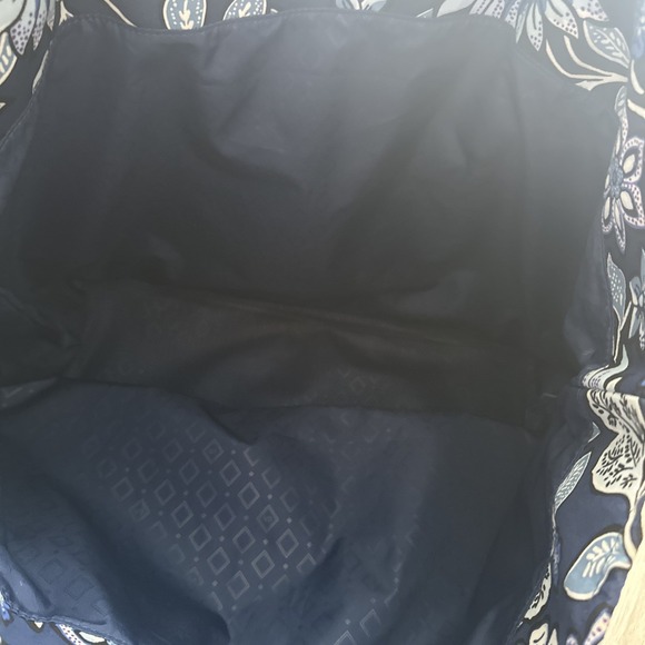 Vera Bradley Beach Straw Tote Nautical Anchor Blue & White Straw Bag Lined Large - Picture 4 of 9